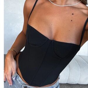 White Fox Boutique Black Corset-Style Bustier Camisole